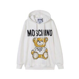 Moschino Teddy Bear Print Hoodies in White